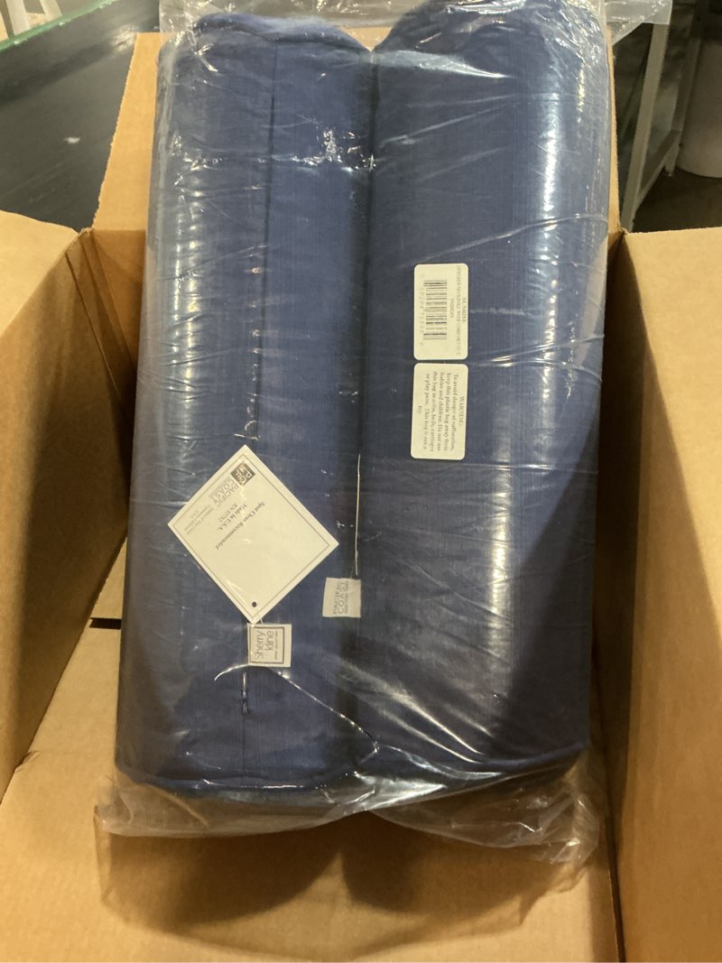Condition photo showing Good Condition for sherry kline sunrise indoor/outdoor neck bolster corded edge filled pillow indigo 6"x18" set of 2 indigo neckroll cord