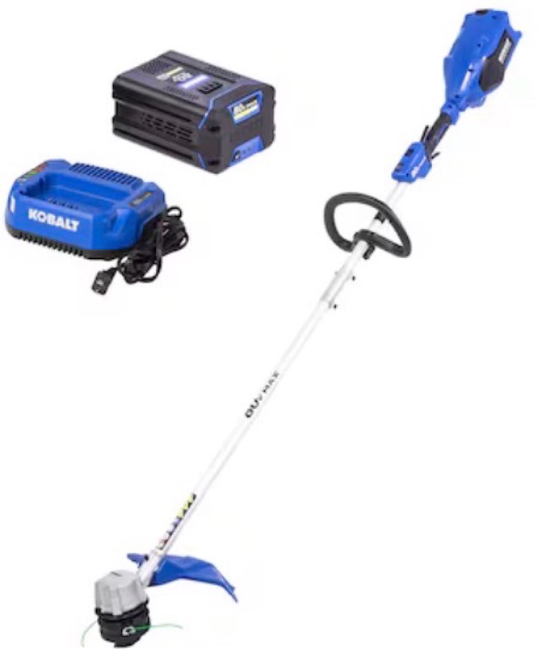 kobalt 80-volt 16-in straight shaft battery string trimmer 2.5 ah (battery included) (charger included)
