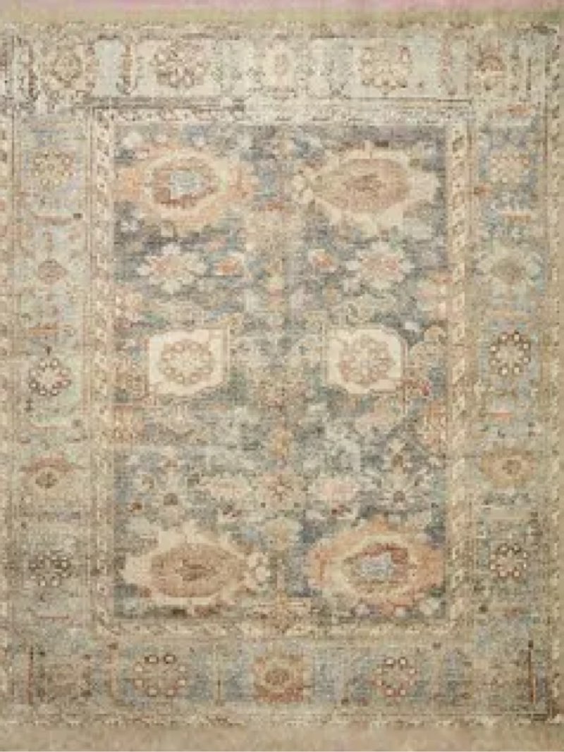 loloi margot collection mat-03 ocean/spice 2'-6" x 7'-6" runner rug feat. cloudpile, no-shed easy cl