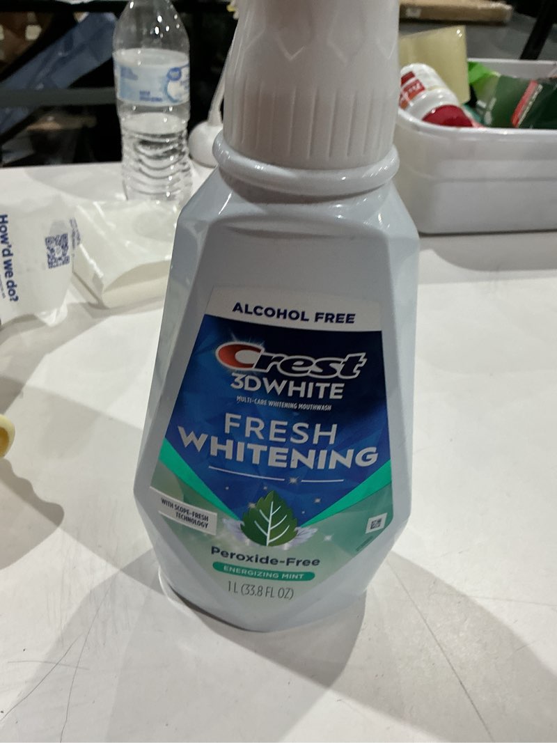 Condition photo showing Good Condition for crest 3d white brilliance alcohol free whitening mouthwash, clean mint - 1l