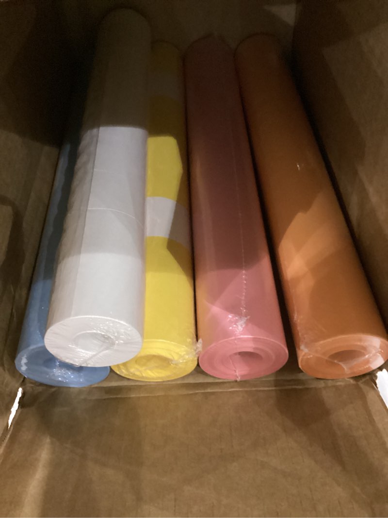 Condition photo showing New/Like New for 18" x 1200" (100 ft) Beach-Themed Kraft Paper Set, 45 Lbs - Light Blue, Yellow, Orange, White, Pink Kraft Paper - Made in USA Colored Paper for Crafts, Appliques for Kids, DIY, Origami Beach 18"W x 1200"L