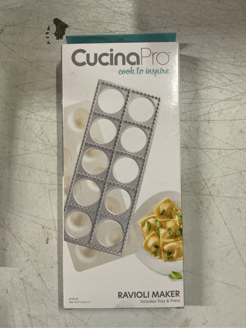 Ravioli Mold with Extra Large 2.5 Inch Squares- Authentic Ravioli Tray & Press, Makes 10 Italian Rav