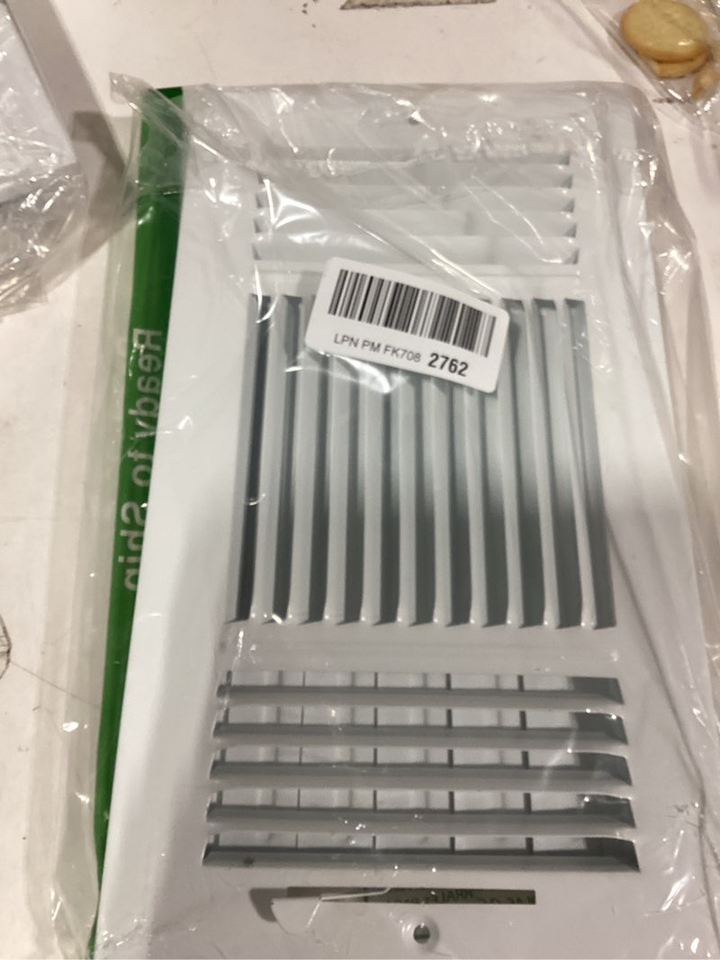Condition photo showing Good Condition for EZ-FLO 12 x 6 Inch (Duct Opening) Air Vent Cover for Wall or Ceiling, Three-Way Ventilation Register, Solid Steel HVAC Register Cover, White, 61615 12 in. x 6 in. White