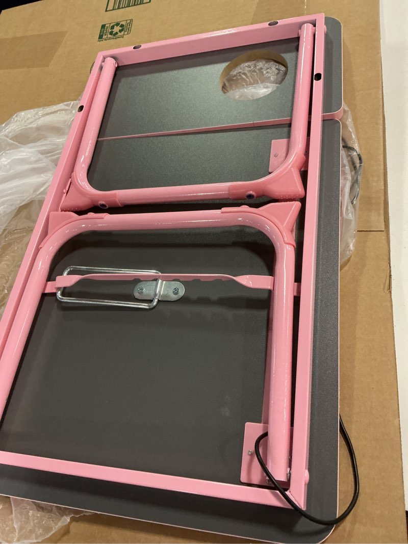 Condition photo showing As Is for Laptop Desk for Bed Couch, Portable Lap Desk for Laptops, Bed Table for Laptops, Foldable Laptop Stand for Beds, Bed Desk for Writing (Candy Pink)
