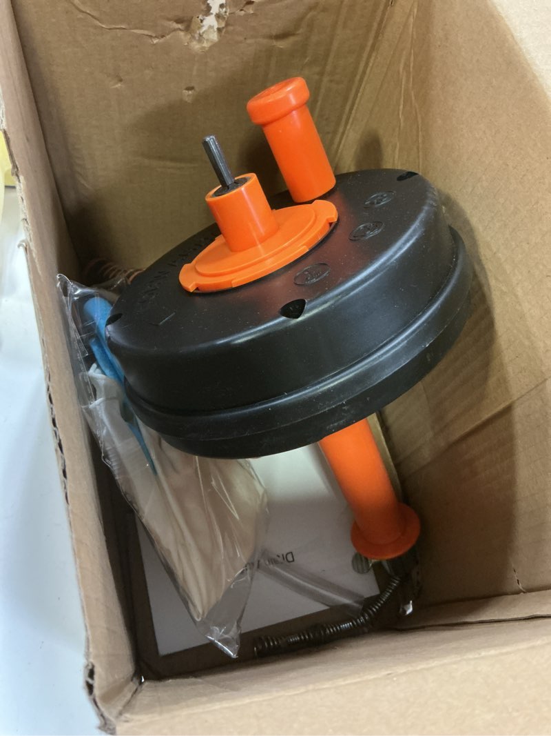 Condition photo showing Good Condition for drain auger, clog remover with drill adapter, 25 feet flexible plumbing snake use manually or powered for kitchen, bathroom and shower sink, comes with gloves (orange)