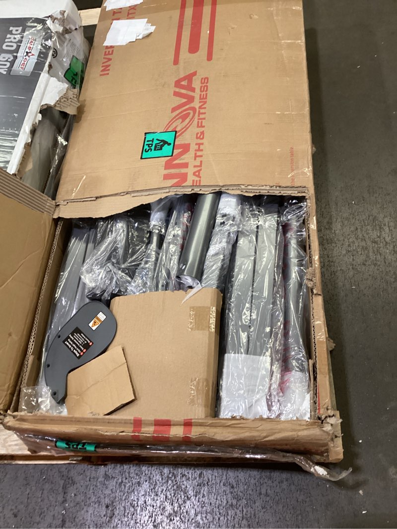 Condition photo showing New/Like New for Innova Health and Fitness Inversion Table with Adjustable Headrest, Reversible Ankle Holders, and 300 lb Weight Capacity - Standard A