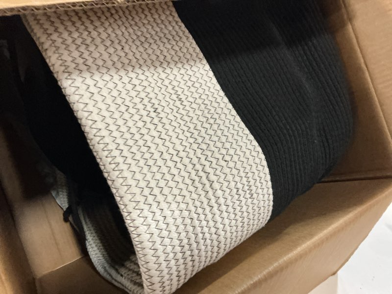 Condition photo showing Good Condition for 21" x 18"extra large storage baskets,eco-friendly rope baskets with lid,blanket basket living room with lid,hampers for bedroom,big,round, black 115l white & black