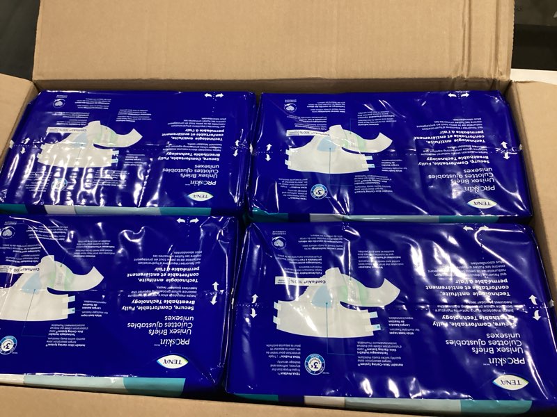 Condition photo showing New/Like New for tena proskin unisex adult diapers with tabs, maximum absorbency, medium, 56 ct medium 56