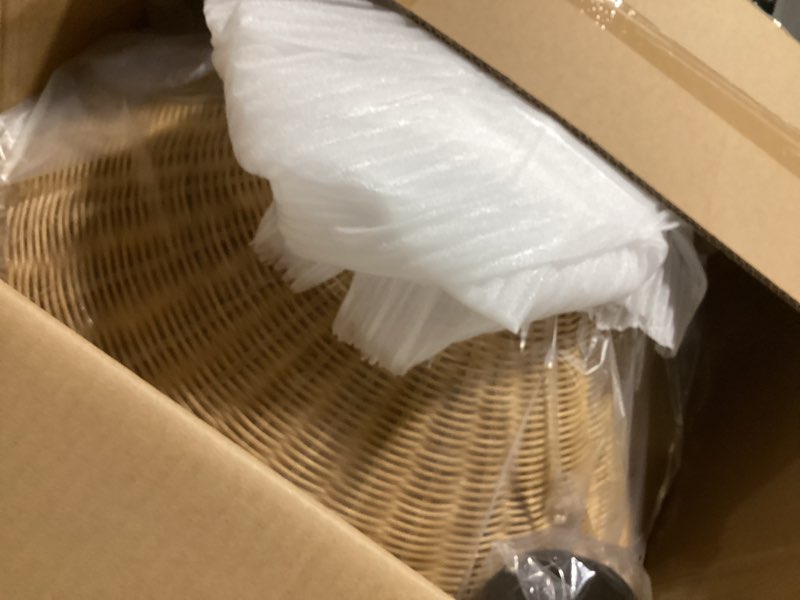 Condition photo showing Good Condition for Arturesthome 23.6" Rattan Chandelier for Dining Room,1 Light Rustic Ceiling Hanging Light Fixture Pendant Light Hand Woven Pendant Lampshade for Living Room Hallway Foyer W 23.6"*H 7.8"