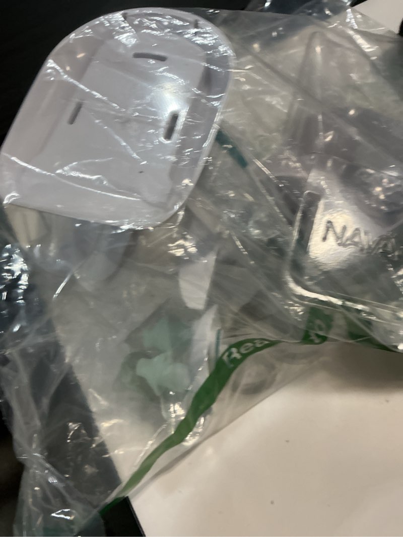 Condition photo showing As Is for navage® nasal irrigation system premium bundle, nasal rinse, congestion relief, 30 seconds sinus cleaner w/ 90 saltpods. 2 nose docks, 4 pillows & batteries, powered sinus rinse system ($155+ value)