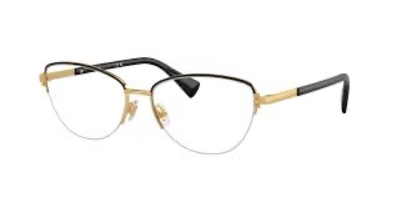 Ralph by Ralph Lauren Women's RA6059 Cat Eye Prescription Eyewear Frames, Shiny Gold/Demo Lens, 56 m