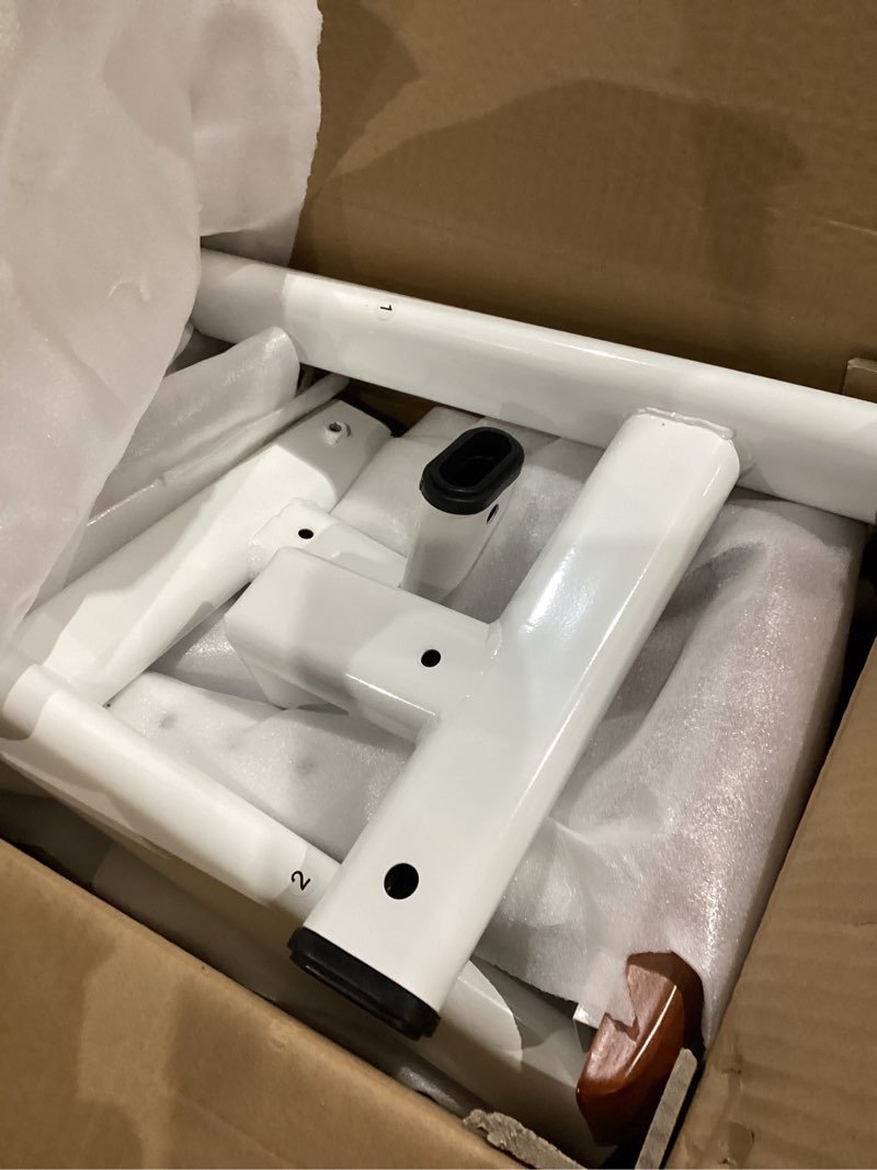 Condition photo showing item condition for fsa/hsa eligible toilet safety rails for elderly with solid wood handles, adjustable height & width, heavy duty thickened toilet safety frame, 520 lbs capacity, handles for disabled & seniors