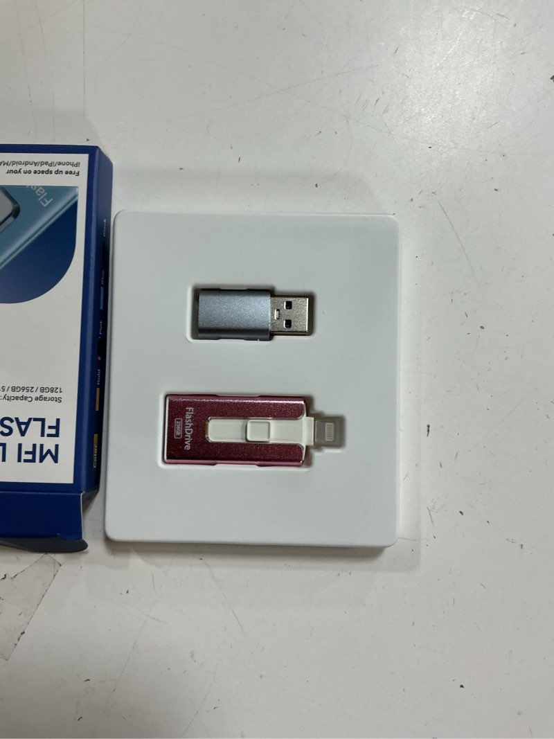 Condition photo showing Good Condition for MFi Certified 256GB Flash Drive for iPhone, 3 in 1 Type-C USB Memory Stick Thumb Drive for Photos Videos, High Speed External Memory Storage Photo Stick for iPhone iPad Android PC (Rose Pink) 256 GB Rose Pink