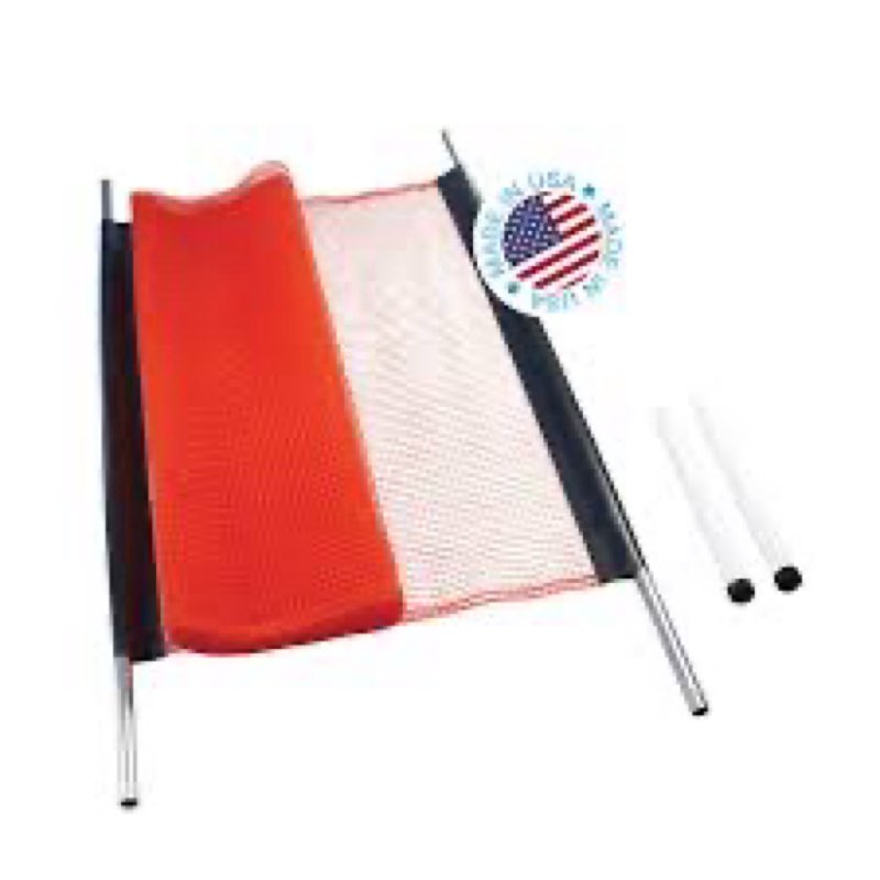 kidkusion non-retractable driveway safety net, orange, 20' | outdoor barrier; playtime safety; yard 