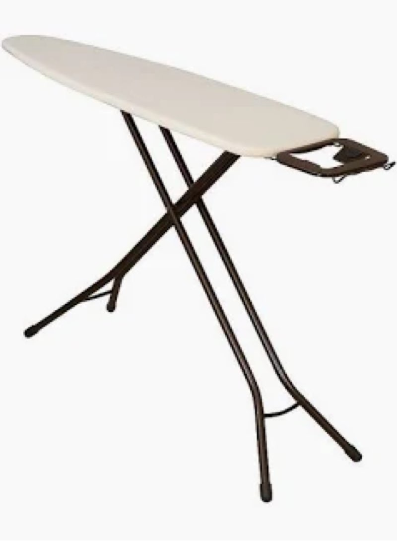 Household Essentials Wide Mega Ironing Board 4-Leg, Steel Top Pressing Station, Heat-Resistant Fiber