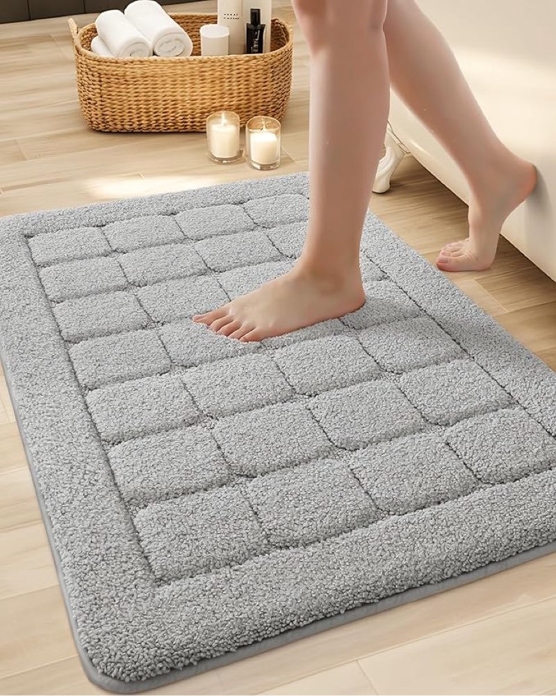 Bathroom Rugs Ultra Soft Absorbent Plush Fluffy Bath Mat for Bathroom Floor Tub and Shower Washable 