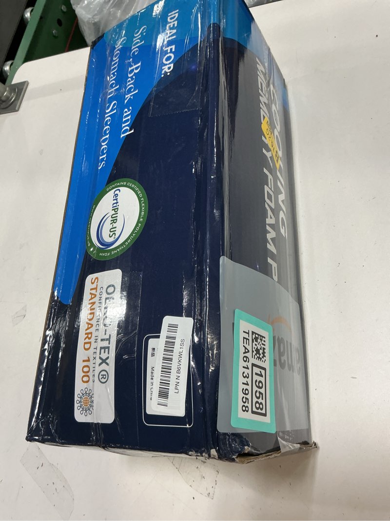 Condition photo showing New/Like New for Side Sleeper Pillow for Adults, King Size Cooling Pillow for Neck and Shoulder Pain Relief, Adjustable Firm Soft Shredded Memory Foam Pillows for Side Back Stomach Sleepers, Bed Pillows for Sleeping King (1 Count) Crescent White(cooling)