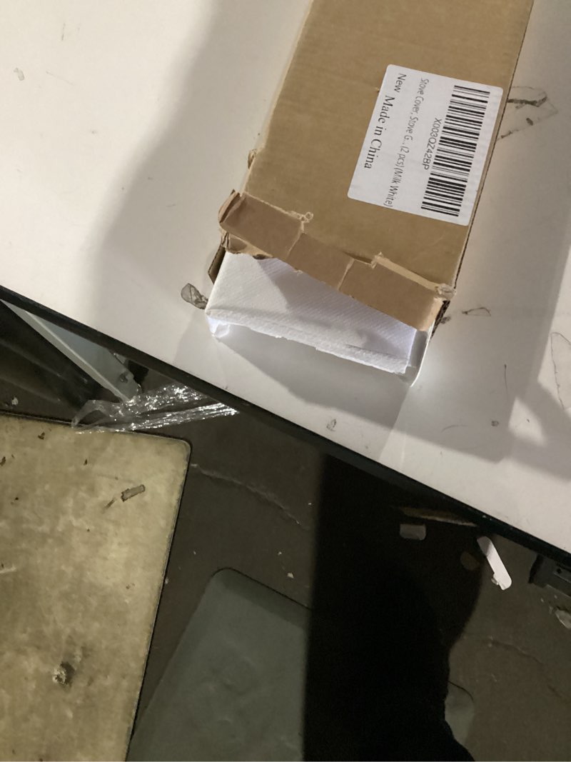 Condition photo showing New/Like New for stove gap covers stainless steel with white coated, stove gap filler | heat resistant & easy to clean stove counter gap cover, upgraded wider top perfect fit white stove and counter guard (23.5"l) white color