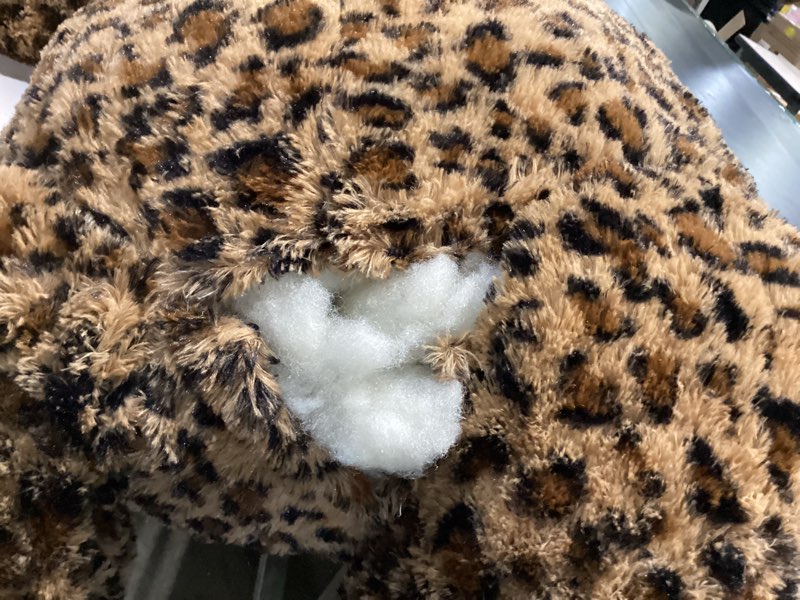 Condition photo showing As Is for maogolan 51" giant cheetah stuffed animal plush toy, large leopard stuffed animal plush pillow for girlfriend boyfriend kids, super soft cheetah stuffy gift for valentines birthday baby shower decor leopard print