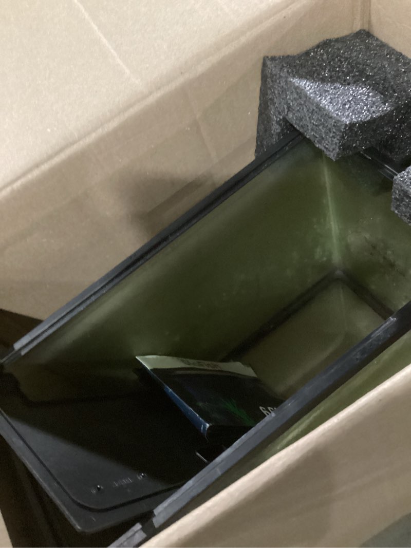 Condition photo showing As Is for GloFish Aquarium Starter Kit, 6.6 Gallon Fish Tank, Includes Blue & White LED Lights, Tetra Whisper Bio-Bag Filter & Thermometer 6.6 Gallons