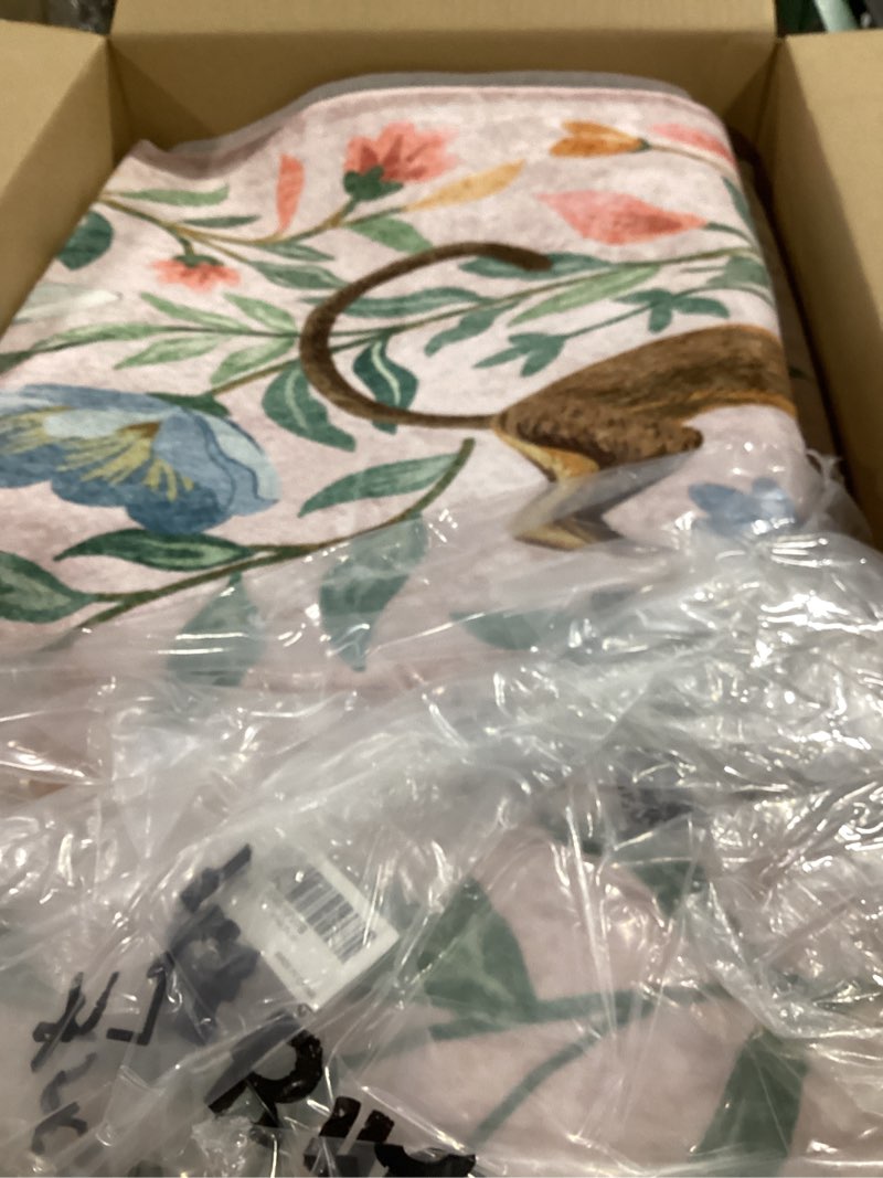 Condition photo showing Good Condition for STARUIA 8x10 Area Rugs for Living Room, Unicorn Floral Non-Slip Washable Rugs, Farmhouse Moroccan Vintage Animal Pattern Large Girls Area Rug for Bedroom, Carpet for Dining Room Nurseries(Pink,8'x10') 8x10 Pink