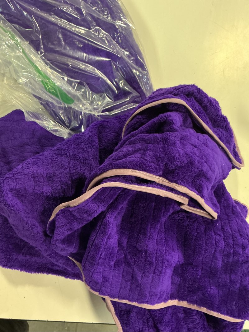 Condition photo showing As Is for jml microfiber bath towels, 2 pack,violet | oversized, ultra soft, super absorbent, fast drying, perfect for bathroom, shower, sauna, yoga, gym microfiber violet 2 pack (30 in x 60 in)