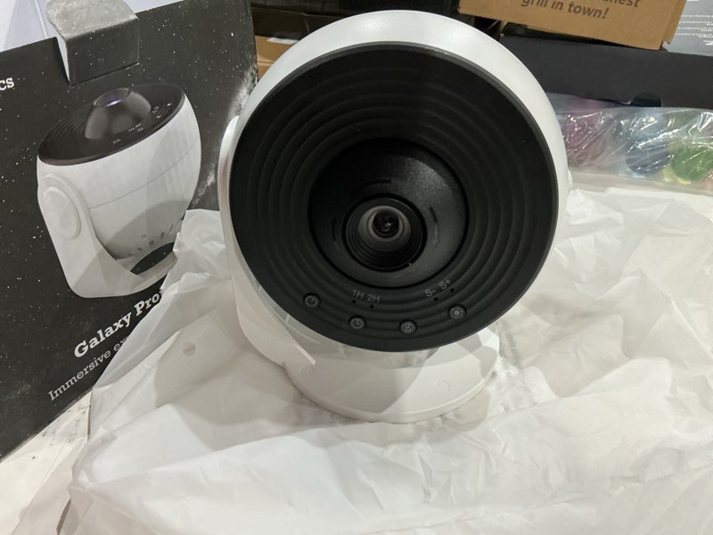 Condition photo showing As Is for planetarium projector pro for bedroom, 13 in 1 star projector galaxy light, ceiling night light milky way mood lighting with timer, led space galaxy lamp bedroom room decor for adults kids - white
