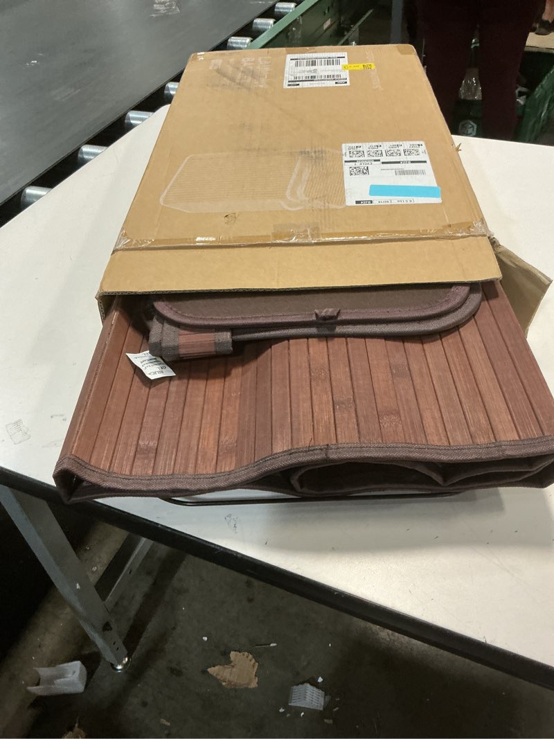 Condition photo showing Good Condition for StorageWorks Laundry Hamper with Lid, Foldable Bamboo Laundry Basket, Clothes Hamper with Handles, Organizer and Storage for Laundry Room, Bedroom, Dorm, Brown