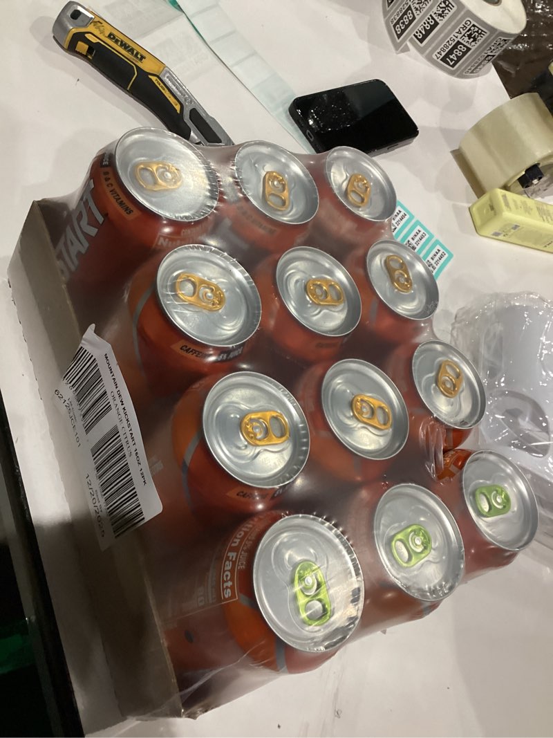 Condition photo showing New/Like New for Mountain Dew Kickstart, Orange Citrus, 92mg Caffeine, Vitamins B & C, 80 Calories, 5% Juice, 16 Fl Oz (Pack of 12) Orange Citrus 16 Fl Oz (Pack of 12)