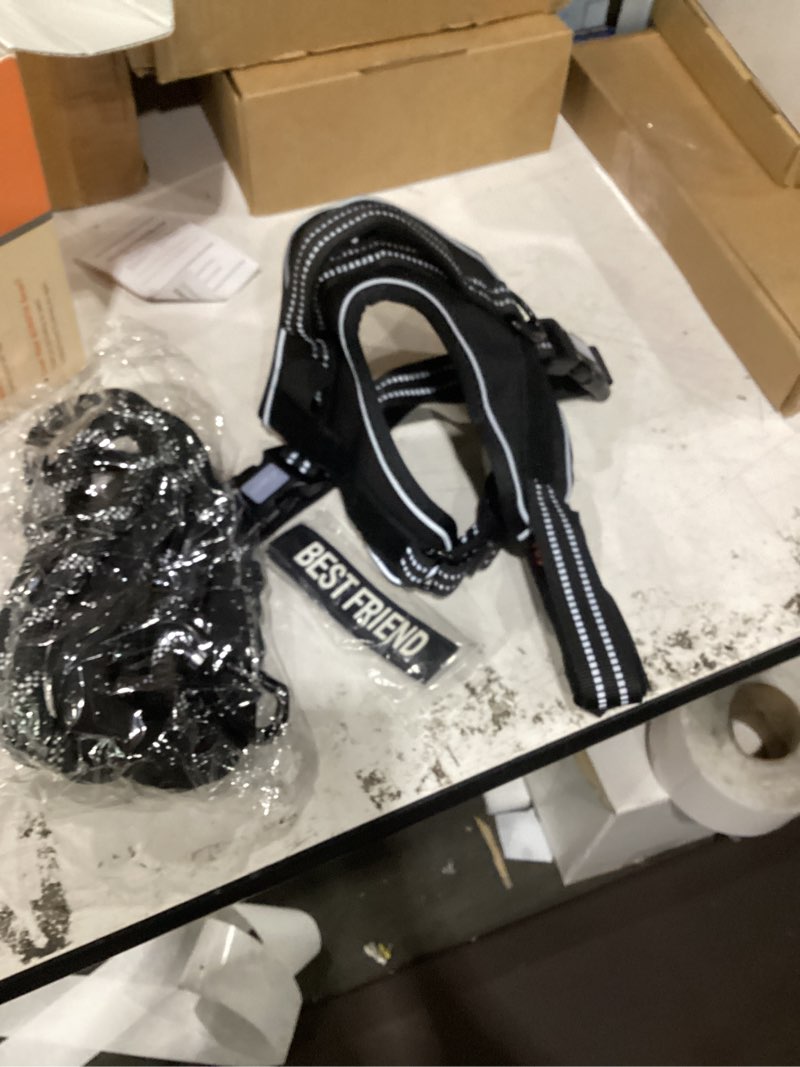 Condition photo showing Good Condition for auroth dog harness and leash set, soft padded service dog vest with 5.25ft dog leash, no choke, easy on pet vest, adjustable reflective no pull pet vest medium sized dog, easy walking and training medium black