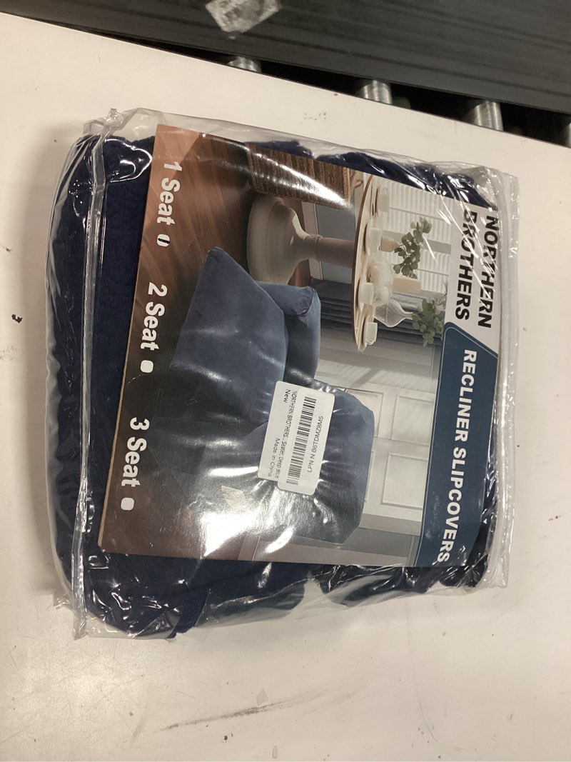 Condition photo showing New/Like New for northern brothers recliner cover, stretch recliner covers that stay in place, washable lazy boy recliner chair covers, furniture protector recliner slipcovers for dog kid, dark blue dark blue regular 1 seat