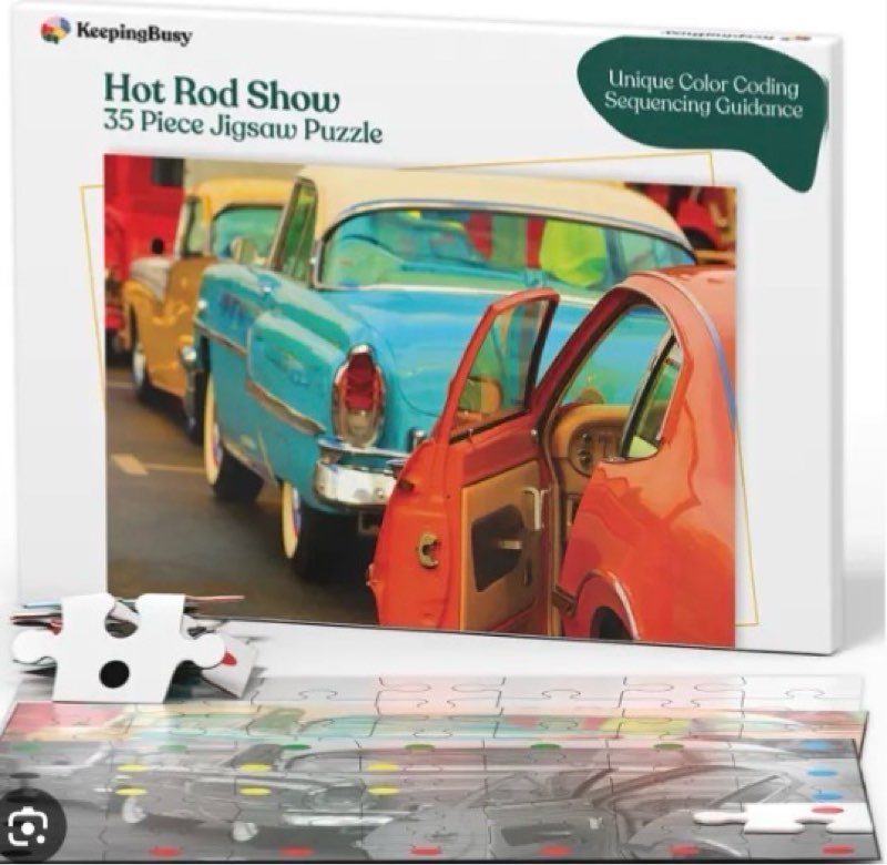 KeepingBusy Hot Rod Show 35 Piece Jigsaw Puzzle