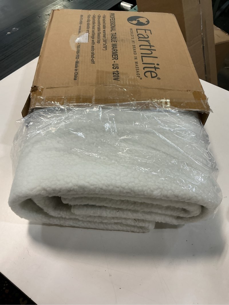 Condition photo showing As Is for EARTHLITE Massage Table Warmer & Fleece Pad (2in1), ETL Certified, 3 Heat Settings, 13ft Cord/Heating Pad / 1 Year Replacement Guarantee