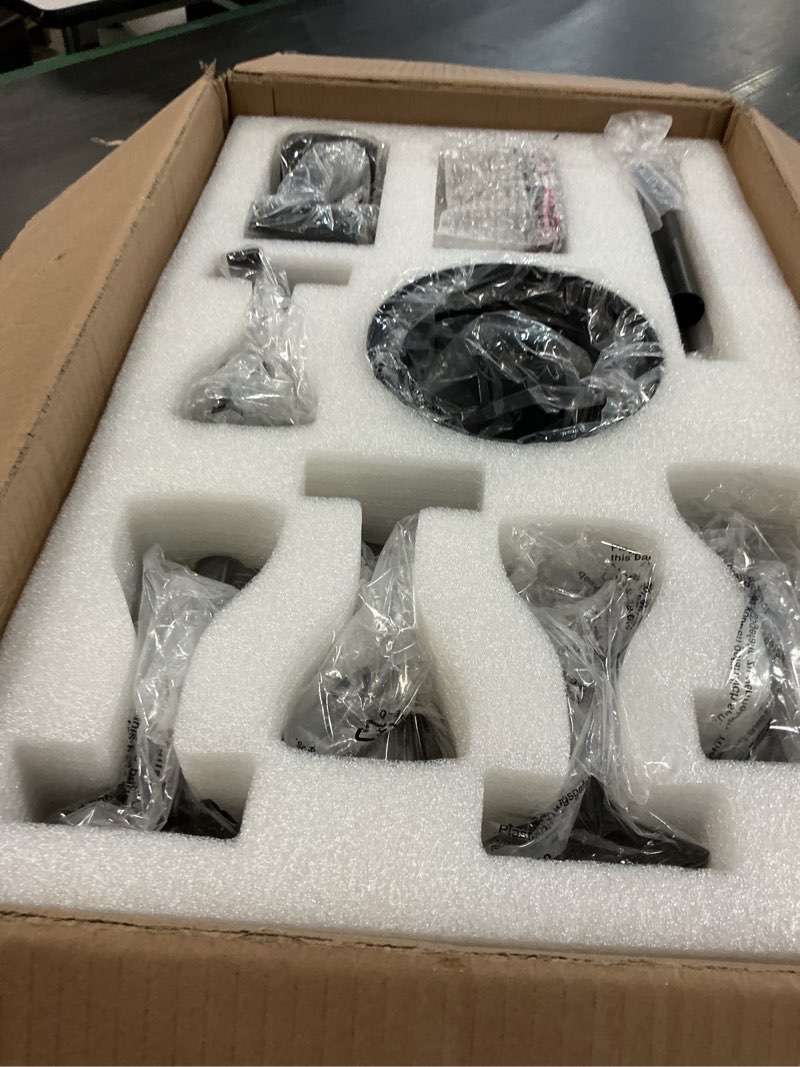 Condition photo showing As Is for Melkelen Farmhouse Ceiling Fans, 52 Inch Ceiling Fans with Lights and Remote Control, Rustic Barnwood Blades, Industrial Cage Light, Matte Black (MK03-BK)