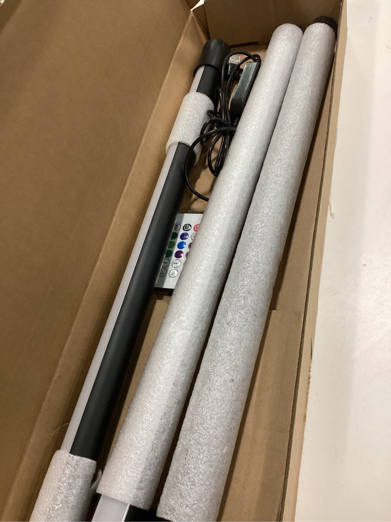 Condition photo showing As Is for Lytup™ RGB Smart Floor Lamp, Alexa & App Controlled, 2.4GHz WiFi, Voice Control LED with Color Changing, Music Sync, Dimmable, Remote Control, Indoor Use, Adjustable Brightness, iOS/Android Compatible