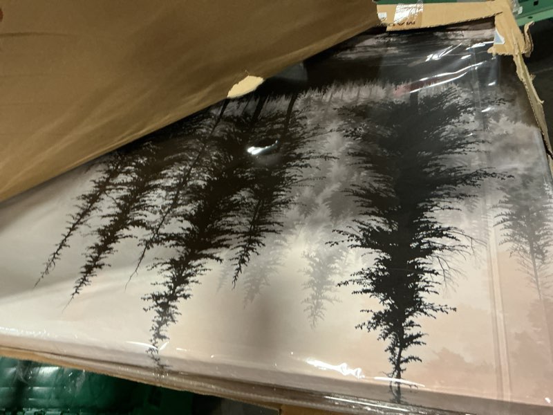 Condition photo showing Good Condition for qsq large wall art for living room canvas art wall decor modern minimalist artwork forest river landscape paintings pictures for bedroom apartment office mural aesthetic artwork 29 x 58 in black grey wrapped canvas 58"l x 29"w