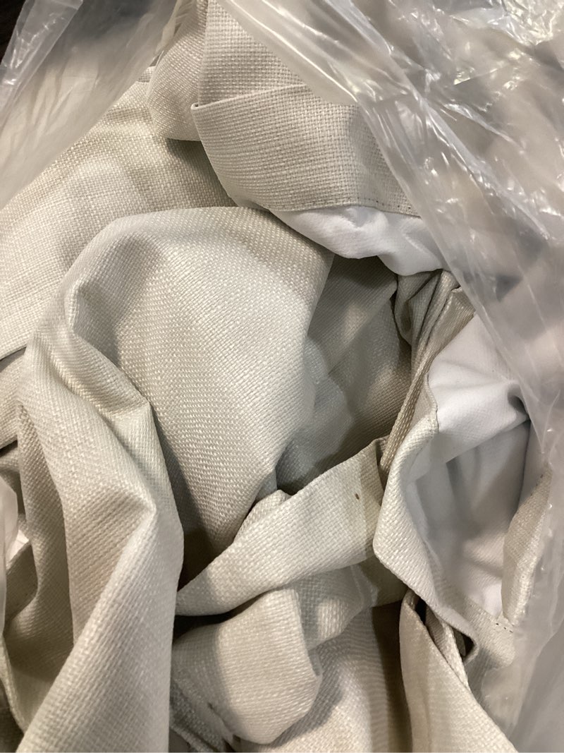 Condition photo showing Good Condition for miulee 100% blackout curtains 108 inch long 2 panels for bedroom, thick luxury faux linen black out curtain room darkening back tab pleat window textured drapes with hooks for living room, ivory ivory 50"w x 108"l (pack of 2)