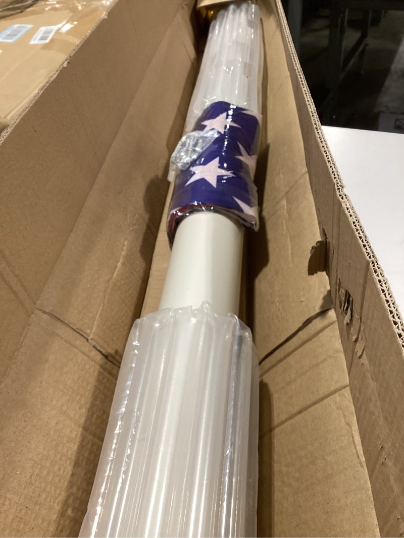 Condition photo showing Good Condition for 14 gauge 20ft telescoping flag pole kit, heavy duty in ground telescopic flag poles with 3x5 american flag, outdoor old glory flagpole kits for outside, yard, residential or commercial 20 ft silver
