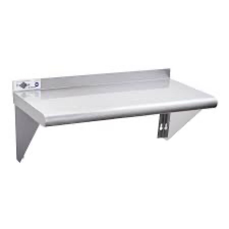 Profeeshaw NSF Stainless Steel Shelf 18” x 36”, 350 lb Commercial Shelves Wall Mounted Metal Shelving with Backsplash and 2 Brackets for Restaurant, Bar, Utility Room, Kitchen and Garage 18''x36''