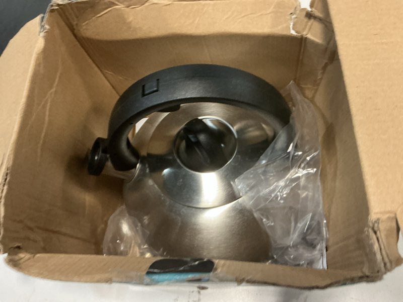 Condition photo showing As Is for cuisinart professional brushed stainless steel 2-qt teakettle water whistling tea kettle