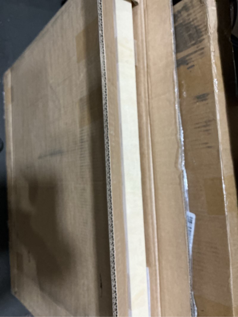 Condition photo showing As Is for 24"x30" stainless steel range backsplash, stove backsplash with storage shelf & magnetic knife rack, stainless steel backsplash for stove, range hood wall shield with pre-drilled holes 24x30