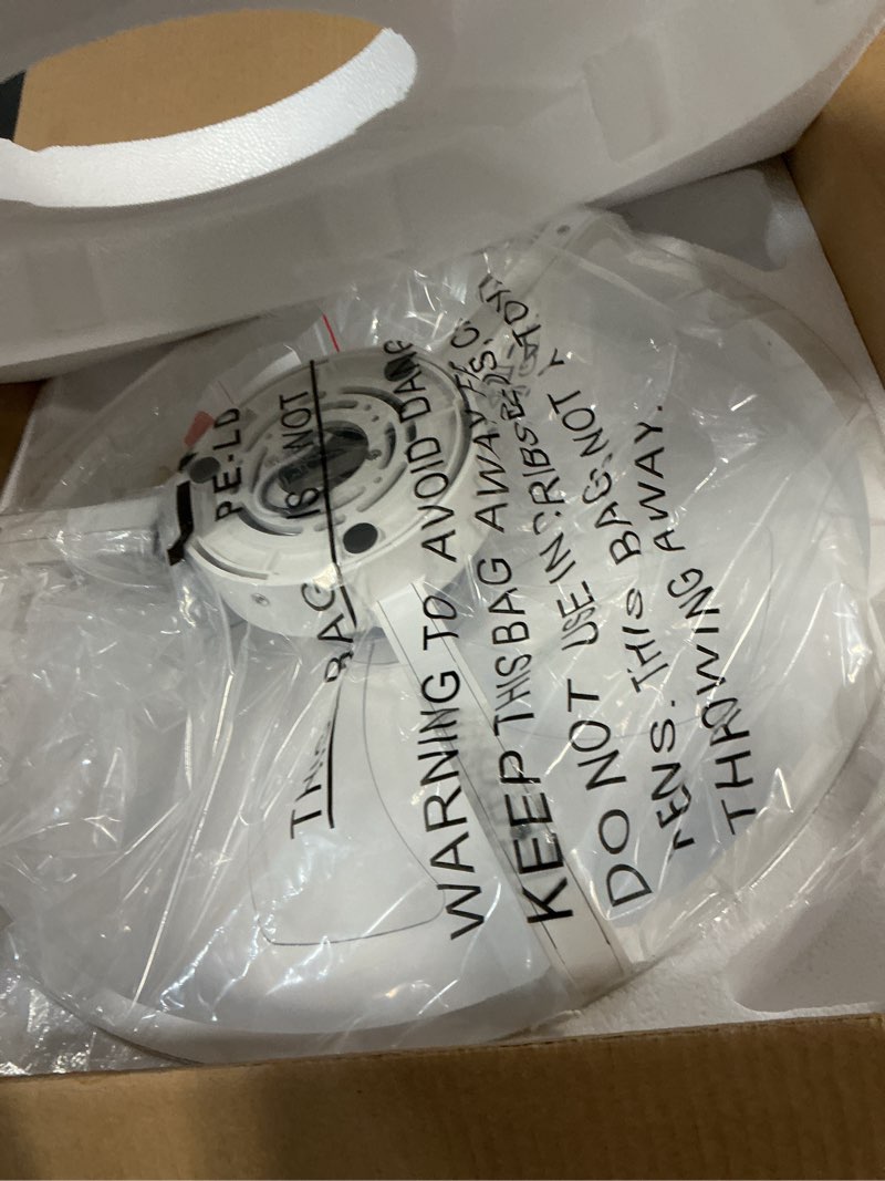 Condition photo showing Good Condition for volisun low profile ceiling fans with lights and remote, 20in fandelier ceiling fan flush mount, 3000k-6500k smart bladeless led fan light, white modern ceiling fans with lights for bedroom white 20 inch