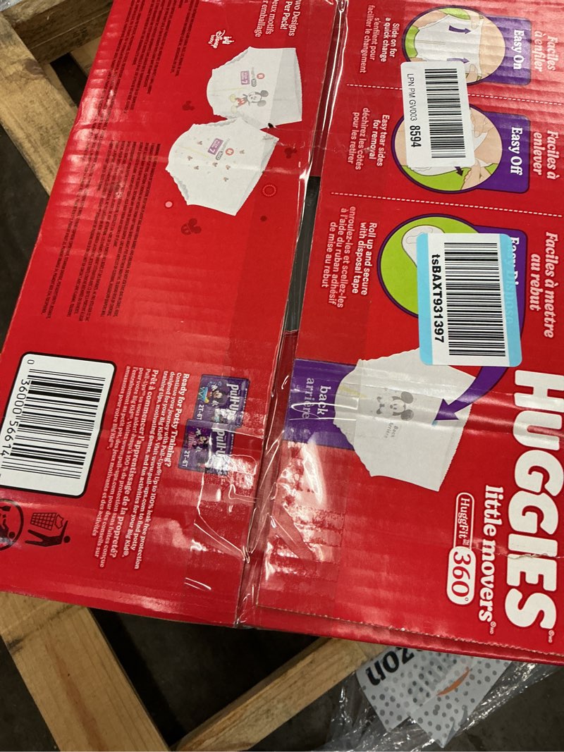 Condition photo showing New/Like New for huggies little movers huggfit 360 disposable diapers - size 7 - 70ct