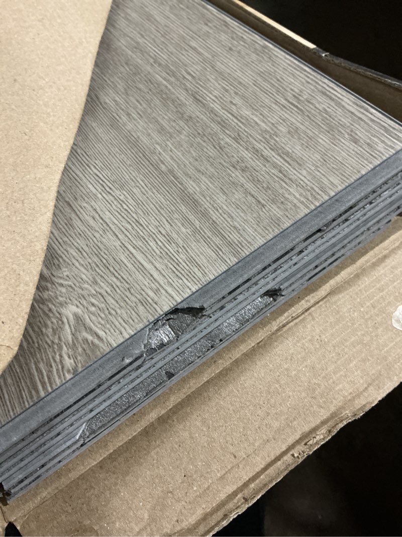 Condition photo showing As Is for pergo duracraft lourdes oak gray 22-mil x 7-1/2-in w x 47-in l waterproof interlocking luxury vinyl plank flooring (17.32-sq ft/ carton)(2 )7pks