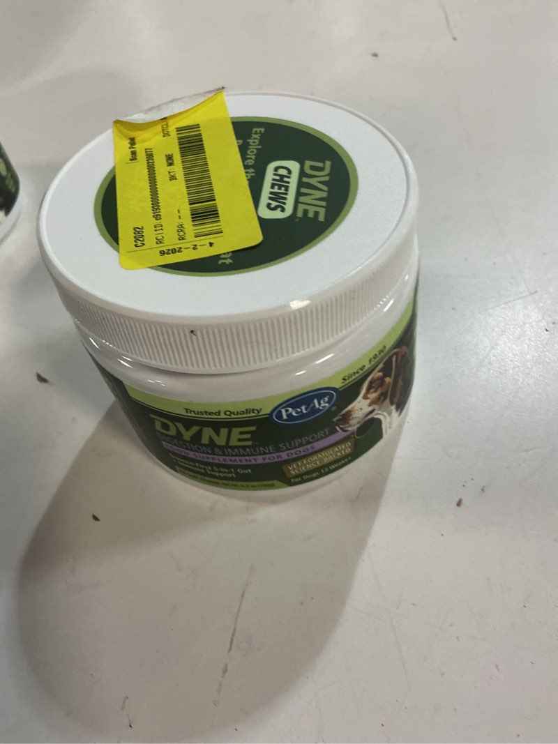 Condition photo showing As Is for (exp 10/2027) petag dyne soft chews, digestion & immune support supplement - vet-formulated 5-in-1 formula for dogs to strengthen immunity, digestion, gut health & natural antibodies - 60 chicken liver flavor chews