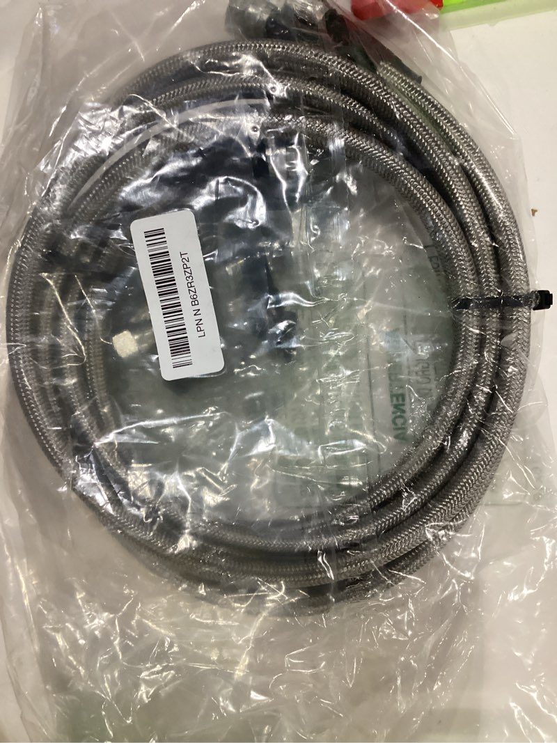 Condition photo showing As Is for 6an 70" transmission fluid oil cooler hose line kit for gm chevy transmission 4l80e th350 th400 4l60e 700r4 200-4r tr6060 ford aod 4r100 4r70w and c5 stainless steel braided ptfe hose 70inch