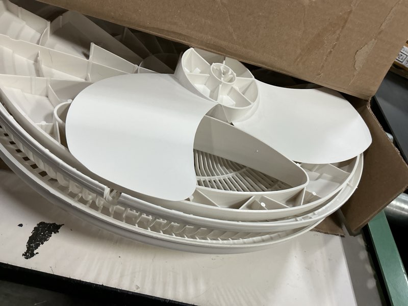 Condition photo showing As Is for lasko 2520 oscillating stand fan,white 16 inch