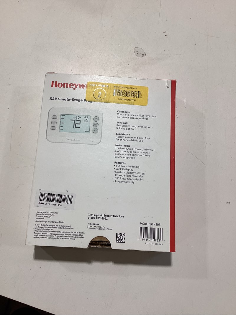 honeywell home x2p single-stage 24-volt 5-2 day programmable thermostat