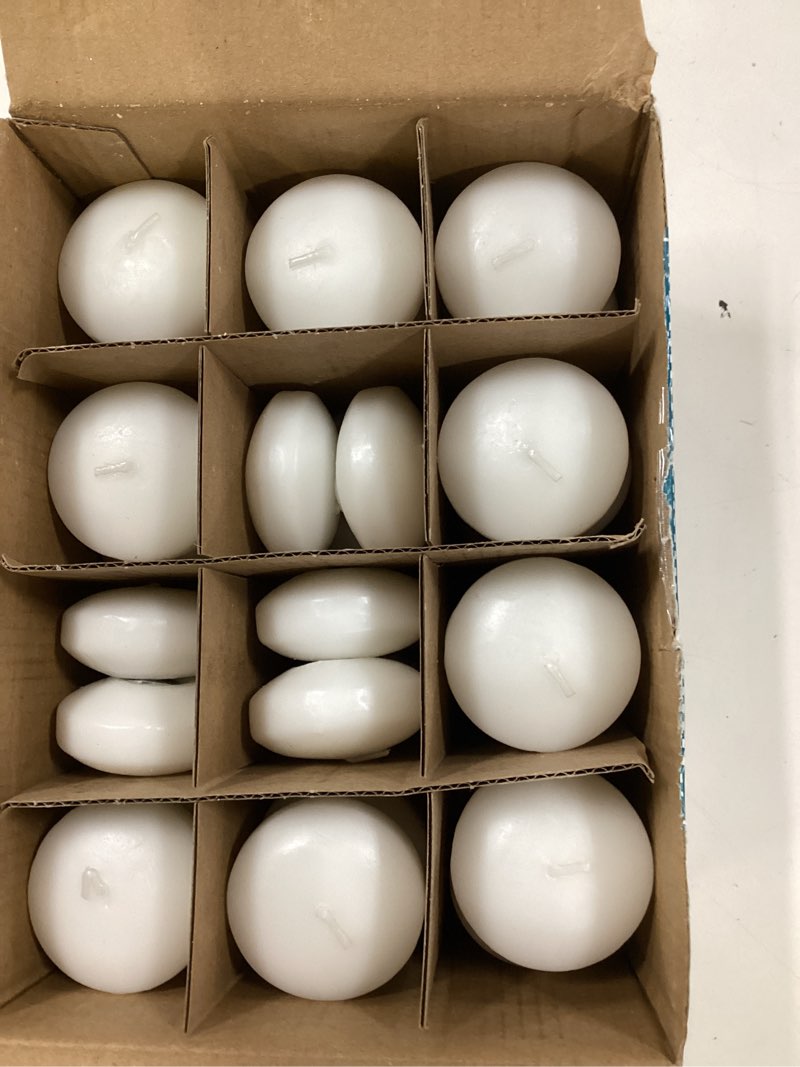 Condition photo showing New/Like New for set of 48 unscented floating candles for centerpieces, 2 inch small floating candles for holiday, weddings, parties, special occasions and christmas home decorations 2 inch 48pcs