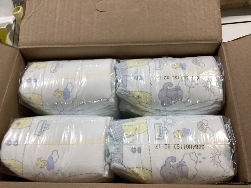 Condition photo showing New/Like New for pampers swaddlers diapers, size 1 (8-14 lbs), 164 count, absorbent, keeps baby dry and comfortable, skin safe disposable baby diaper size 1 164